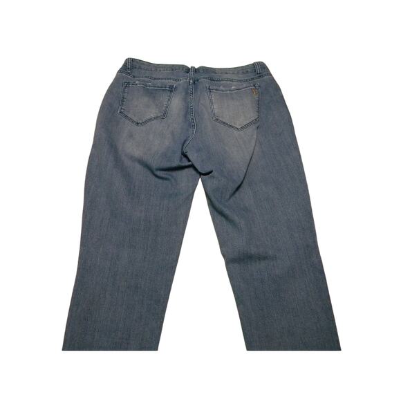 Vintage America Medium Wash Embroidered Boyfriend Jeans Red Floral Denim Size 10 - Picture 3 of 8